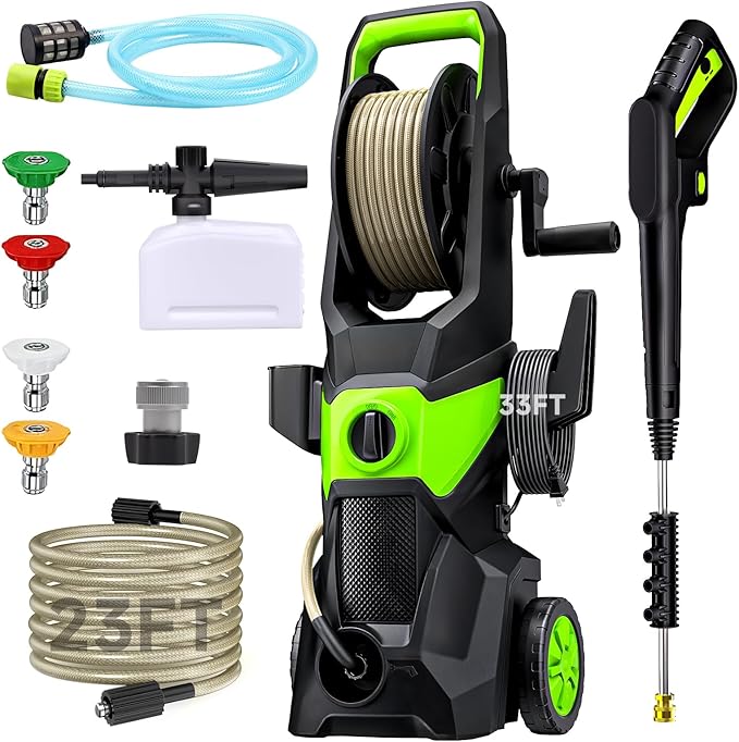Washer with 4 Quick Connect Nozzles, Cleaning Machine with Foam Cannon