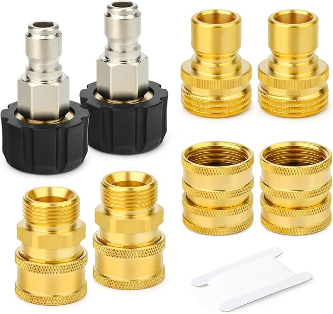 GASHER Pressure Washer Quick Connect Kit, M22 to 3/8" Quick Connect, 3/4" to Quick Release, M22 14mm Quick Connect Swivel Fittings