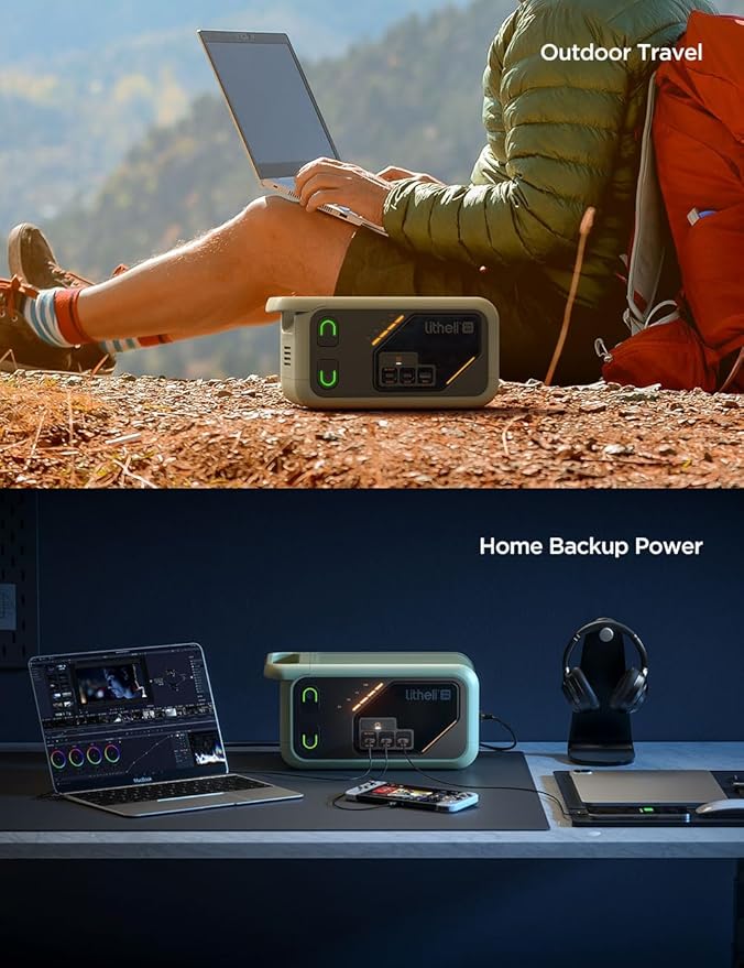 Litheli Portable Power Station 300SE, 255Wh with 100W USB-C Input/Output, 110V Pure Sine Wave AC Outlet, Solar Generator for Camping, Travel, Outdoors, Emergency, LED Display