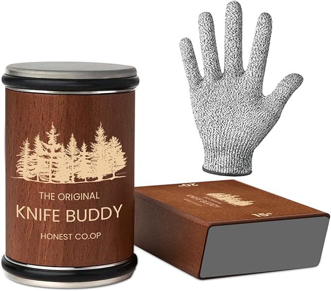 Rolling Knife Sharpener Kit – Adjustable 15° & 20° Magnetic Angles – Diamond & Ceramic Wheel Blade Sharpener – Premium Wood Base for Professional Knife Sharpening