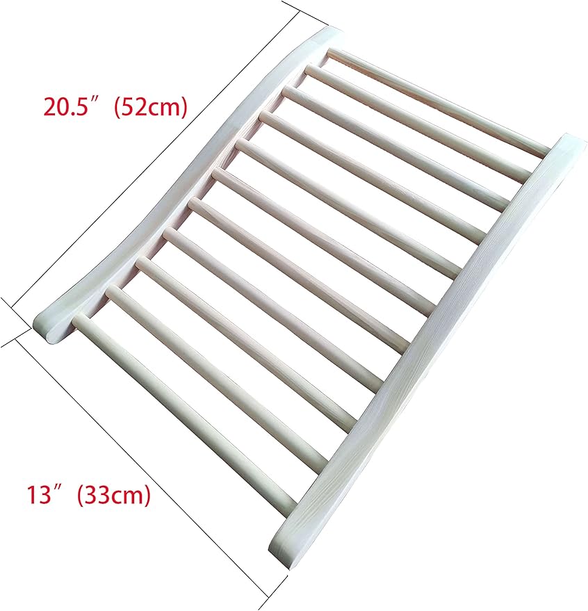 Sauna Backrest, Natural Wood Hemlock, No Stains, Non-Toxic, 13"(W) x 20.5"(H)