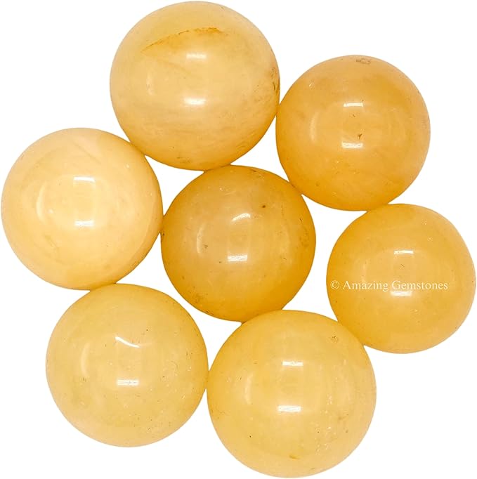 Amazing Gemstone Yellow Aventurine Crystal Ball - 1 Inches Crystal Sphere Meditation Balls for Witchcraft and Decorative Balls - Crystals and Healing Stones Beginners Gift (Pack of 1)