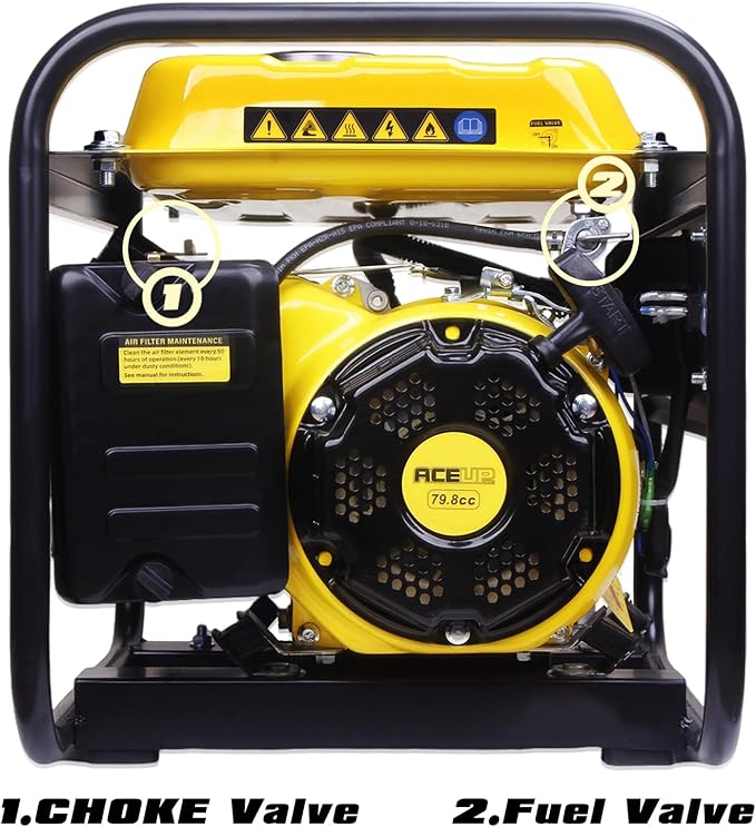 Aceup Energy 1,500W Gas Powered Generator, Portable Generator 4-Stroke 79.8cc, EPA Compliant