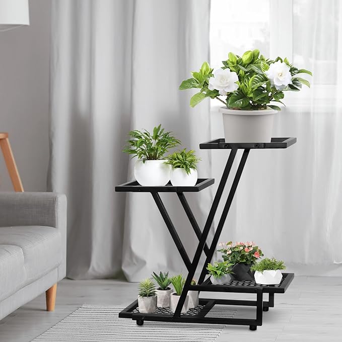 2Pack，4Tier plant stand，outdoor plant stands for patio，Planter Display ShelvingIndoor Outdoor，Multiple Flower Pot Holder， suitable for garden corners, balconies, and living rooms