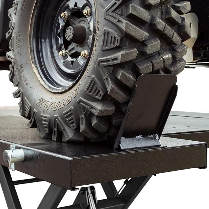 Black Widow Air Over Hydraulic UTV ATV Lift Table 2,500 lb. Maximum Capacity 60" Wide with Side Extensions