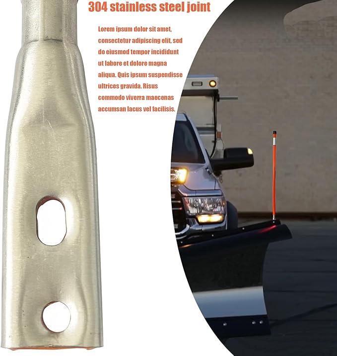 Snow Plow Blade Markers Guides Kit 304 Stainless Steel Joint 36'' Upgraded Thickened Material High Visibility Never Break Never Rust Fit for Most Snow Plow (Orange)