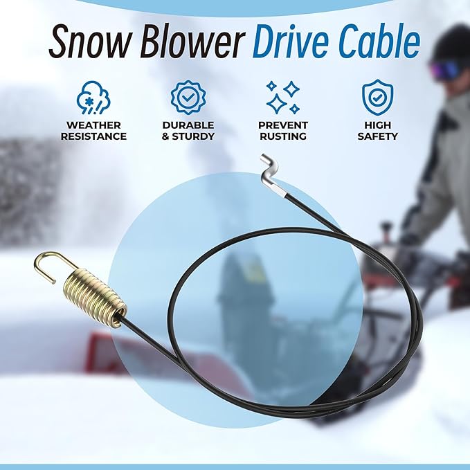 303200012 303200050 Auger Cable for PowerSmart Snow Blower DB7651-24 (212cc), DB7659A-22 (208cc), DB7651A-24 (208cc), DB7651-24 (208cc), DB7001 (21") (208cc), DB7659H-22 (212cc)
