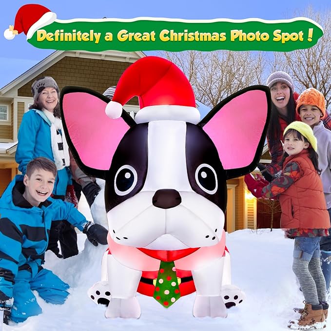 5FT Christmas Inflatables Decorations Outdoor Built-in Bright LEDs, Cute Christmas Blow Up Yard Decorations with Xmas Hat Blowup Clearance Decor for Indoor Holiday Party