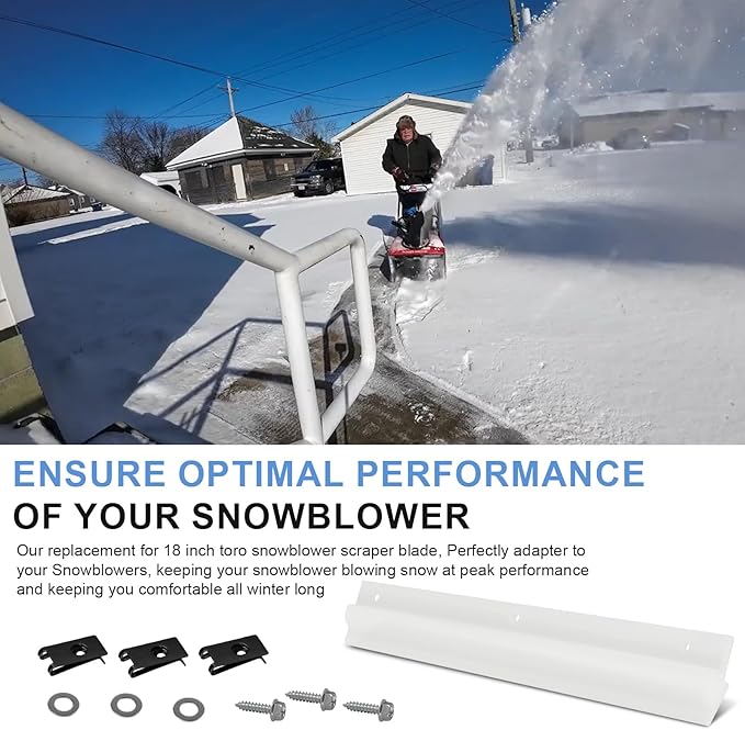 38267 Replacement Scraper Blade and Hardware Kit Fits for Toro 18" Power Clear Single Stage Snowthrowers, fit 1 x 117-7717 Spare Scraper, Help Optimum Performance for Toro Power Clear 18" Snow thrower