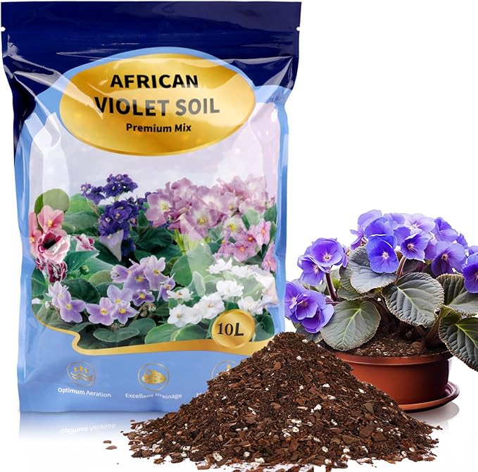 African Violet Potting Soil Mix 2qt, Pre-Mixed Acid Soil Ideal for African Violets to Ensure Optimal Nutrient Uptake and Vibrant Blooms