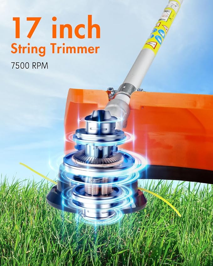 NEO-TEC 26cc 3 in 1 Weed Eater/Wacker Gas Powered 17" Gas String Trimmer Edger Brush Cutter Light Weight 2-Cycle Gas Trimmer Yard Care Tools Rubber Handle & Shoulder Strap Included