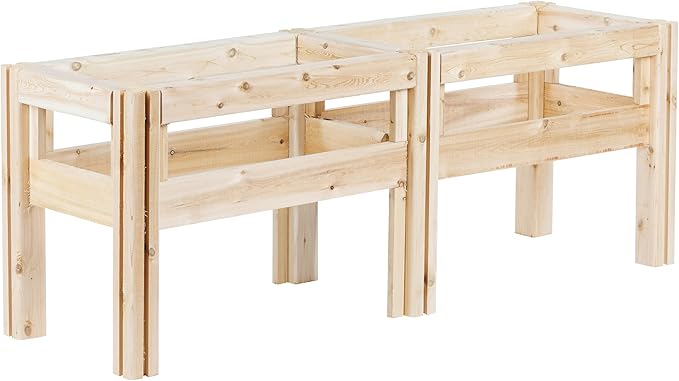 Greenes Fence Four Bucket Elevated Cedar Wood Garden Frame, 54 in. x 16 in. x 20 in. - Made in USA with North American Cedar