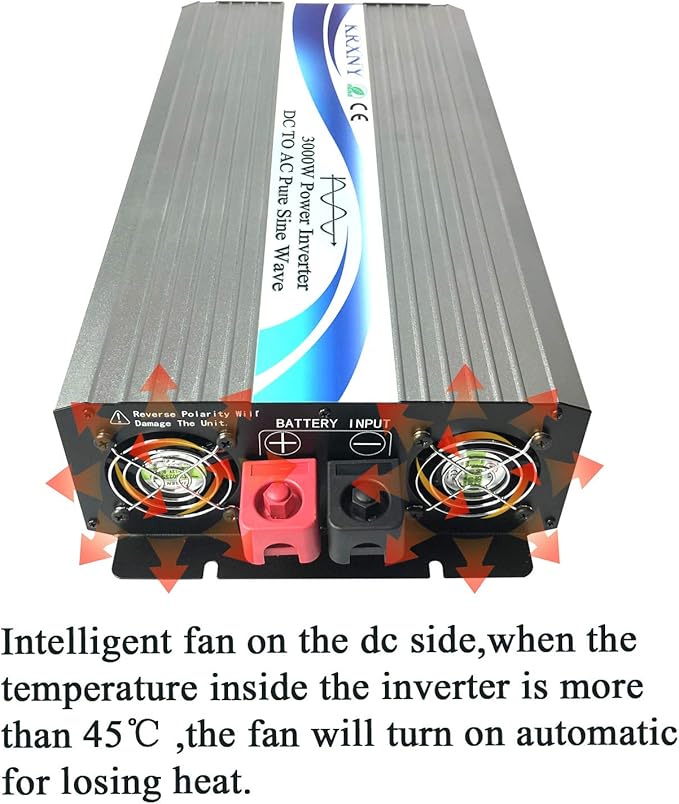 3000W Off Grid Pure Sine Wave Power Inverter 48V DC to 110V 120V AC with LCD Display for RV Camping Truck Home Solar