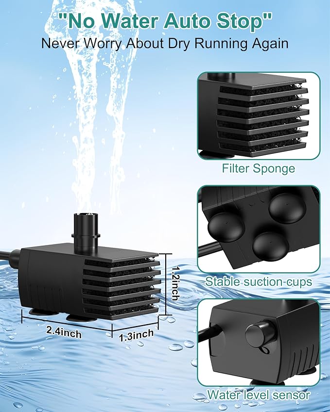 Solar Fountain for Bird Bath with Dry Run Protection Solar Powered Bird Bath Pump with 10 Nozzles,Resin Granite Rock Bird Fountain for Outdoor Water Features,Ponds,Can Cloudy Day Use