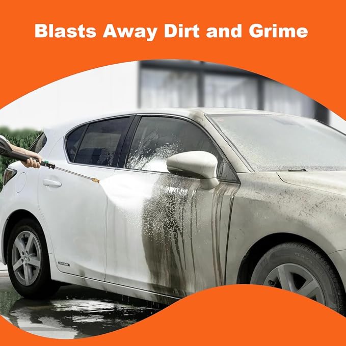 Pressure Washer 5000PSI Power Washers Powered with 33ft Hose, 4 Nozzle and Foam Cannon, Powerwashers Cleaner Machine for Home, Cars, Orange