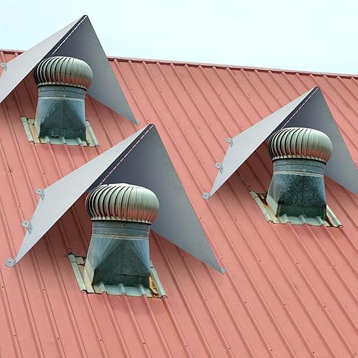 2 Sets Snow Splitter for Chimneys Metal Roofs Adjustable Angle Roof Vent Snow Guard for 6" and 8" Wood Stove Pipes Chimneys Prevent Ice Dams and Winter Hazards