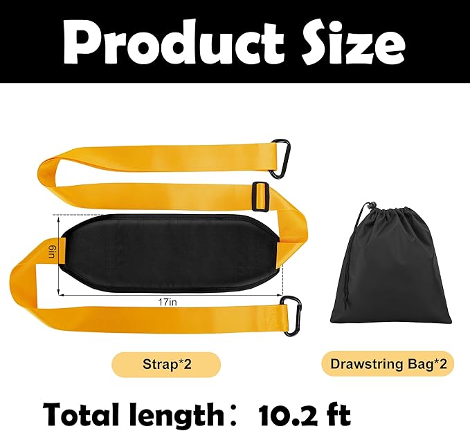 2 Pcs Heavy Duty Leaf Tarp Strap, 10.2 ft Yard Tarp Pulling Tool, Reusable Waste Tarps Shoulder Strap for Efficient Outdoor Leaf Debris Cleaning and Moving