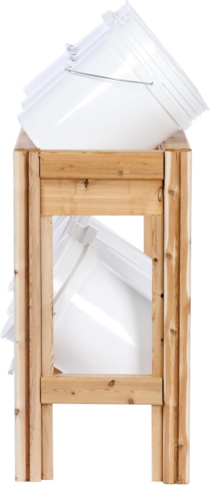 Greenes Fence Six Bucket Cedar Storage Shelves, 44 in. x 16 in. x 30 in. - Made in USA with North American Cedar
