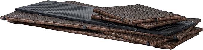 happimess TRK1001B Nino 47.24" Modern Minimalist Outdoor Faux Wicker Deck and Patio Storage Box, Brown, Soft-Close, for Package Delivery, Patio Furniture, Cushions, Gardening Tools, Pool Supplies