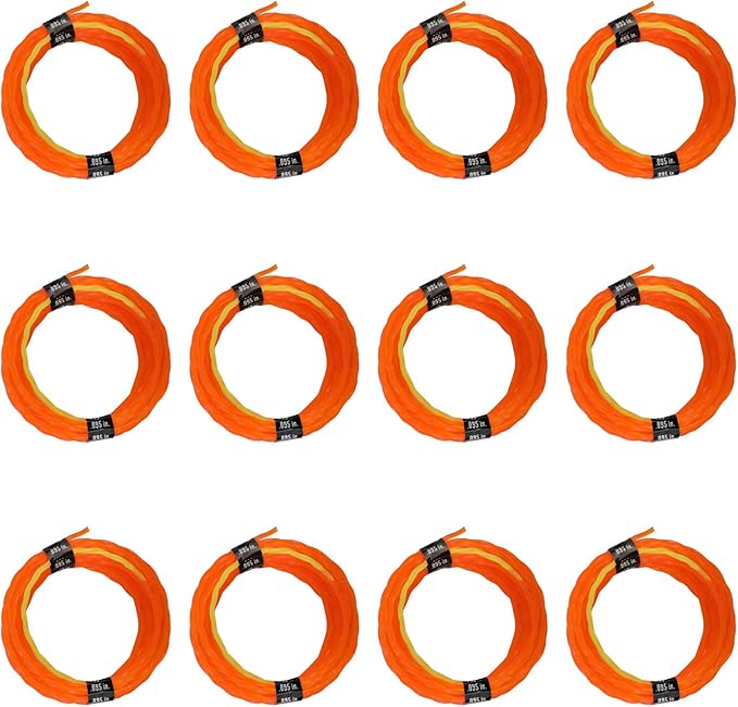 Quintillus 12-Pack 095 Trimmer Line Heavy Duty, Weed Wacker String for Gas and Electric Grass Trimmer and Brushcutters, Pre-Cut Dual Color 3-Section Fast-Positioning Twisted Trimmer Line 14FT