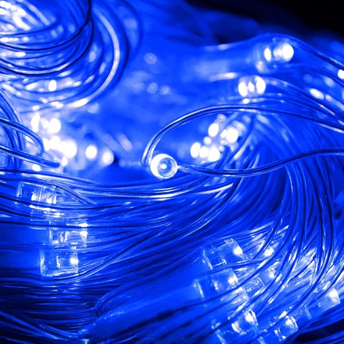 Net Light Christmas Lights Blue, 240LED Timer Tree Mesh Lights Outdoor Plug in Hanging String Lights for Xmas, Halloween, Garden, Walkway, Bushes Decor-9.8ft x 6.6ft(Blue)