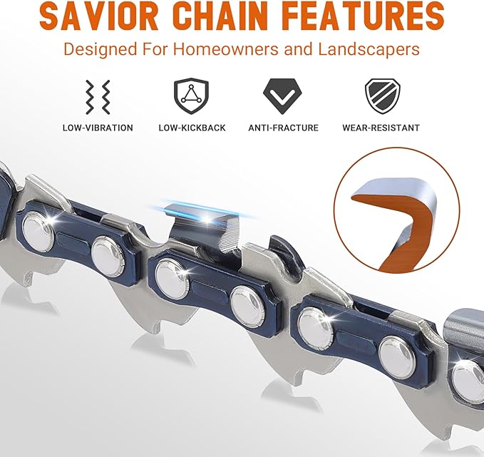 Savior 14 Inch Chainsaw Bar and S50 Chain Combo, 3/8"LP Pitch .050" Gauge 50 Drive Links Replace Oregon 105667 140SDEA074 Bar, Fit Stihl MS170, MS180, MS180C and More(3 Chains + 1 Bar)