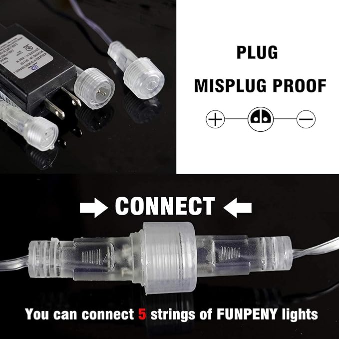 FUNPENY Meteor Shower Rain Lights, 288 LED Christmas Lights Icicle Snow Falling Outdoor Raindrop Light, Xmas Tree Holiday Christmas Halloween Decoration, Warm White