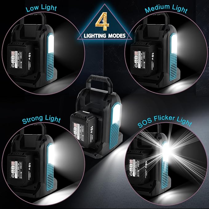 350W Power Inverter for Makita 18V LXT Li-ion Battery,2-Port Supply Inverter Generators Converter DC 20V to AC 110V ~120V with LED Light,3 USB-A,1 Type-C,1DC Port, for Outdoor Travel Camping
