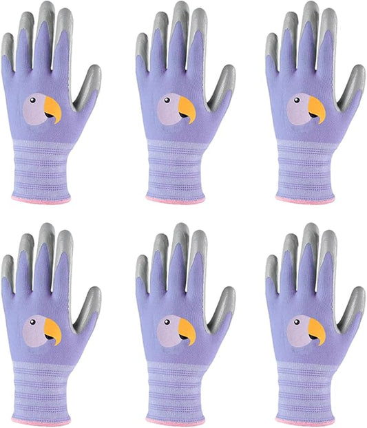 ANDANDA Kids Gardening Gloves, Nitrile Coated Children Yard Work Gloves with Grip, Suitable for Toddlers, Children, Girl, Boy