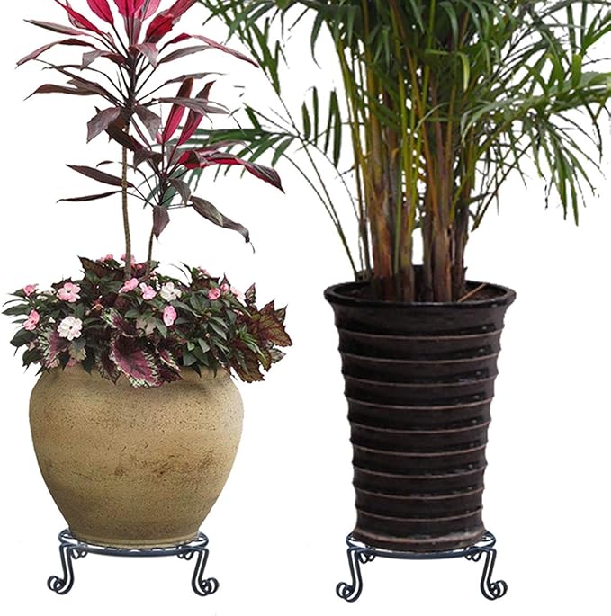Plant Stand for Heavy Duty Potted Holder Indoor Outdoor Metal Rustproof Iron Garden Container Round Supports Rack for Planter Bronze, Pumpkin Stand Outdoor