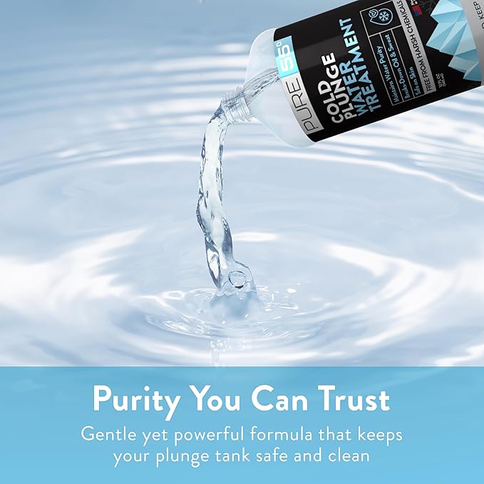 3in1 Cold Plunge Water Treatment, Weekly Natural Ice Plunge Stabilizer & Clarifier, Harsh Chemical Free, Fight Scum & Odors for Clear Waters - Pure55 Made in The USA (32 Fl Oz)
