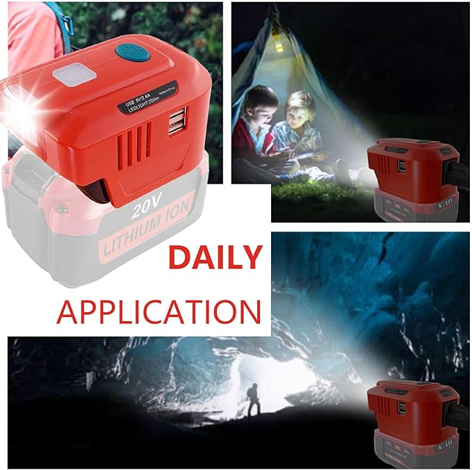 Power Inverter for Craftsman 20V Battery,150W Portable Power Supply Inverter DC 20V to AC 120V for Craftsman w/AC Outlet & LED Light (No Battery)