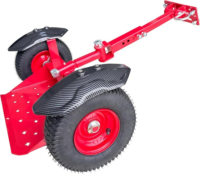 Wheels Lawn Mower Sulky for Lawn and Landscape Professionals,Mudguard Design,Anti-Skid Design, Vacuum tire (Red)