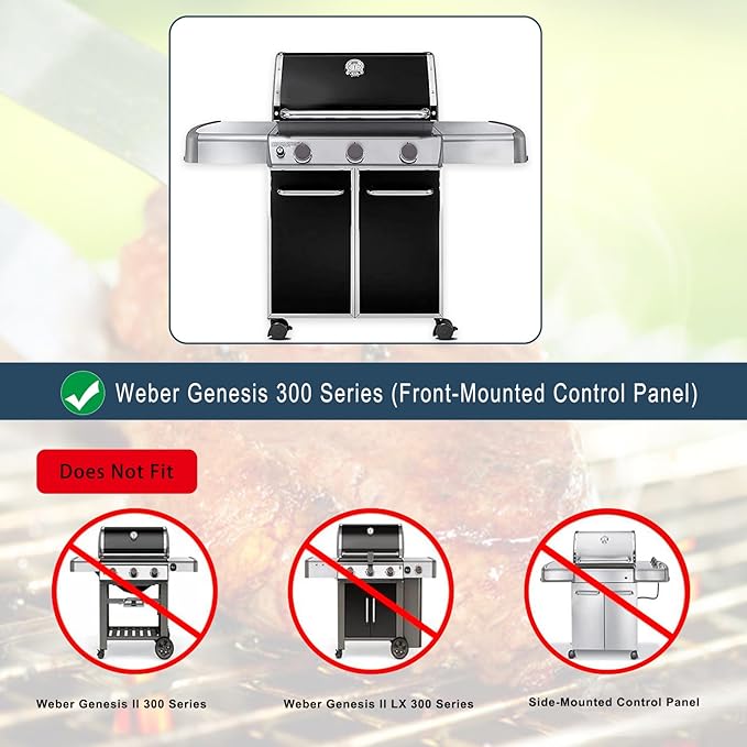 Heat Deflectors for Weber Genesis 300 Series Grills with Front Control Knob, Genesis S310 S320 S330 E310 E320 E330,13.26" Heat Deflectors for Weber 7620 7621 (7622 * 2, 304 Stainless Steel)