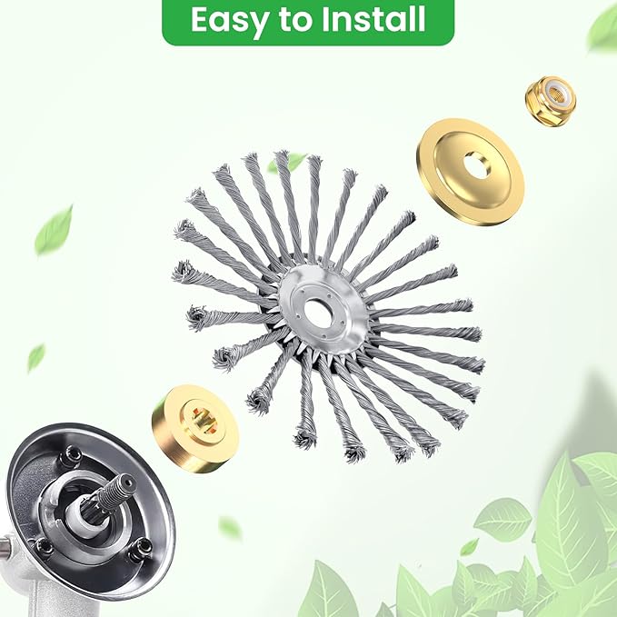 10 Inch Indestructible Trimmer Weed Eater Head，Steel Wire Grass Trimmer Head for Edger Lawn Tool，Trimmer Head Weed Wacker Attachments，String Trimmer Head Weed Eater Ettachment