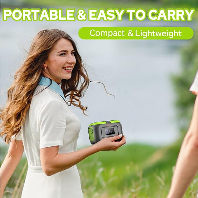 Portable Solar Power Station with Foldable Solar Panel 30W, 110V 120W AC Outlet Solar Power Bank Generator with Panel, Camping Battery Bank with USB C for Laptop Smart Device Outdoor Hiking Fishing