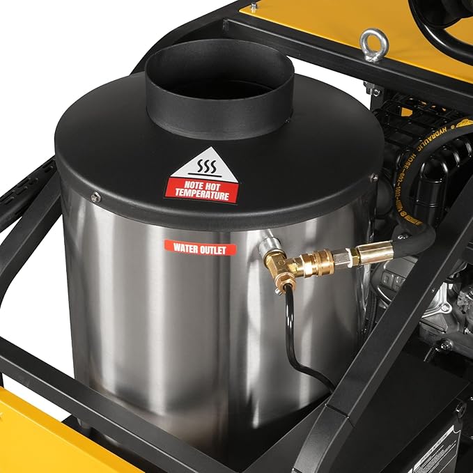 4000 PSI 4 GPM ZONSEN 459cc 15HP E-Start Gas Engine Power Hot Water Pressure Washer with Hose Reel, Model HPW40D