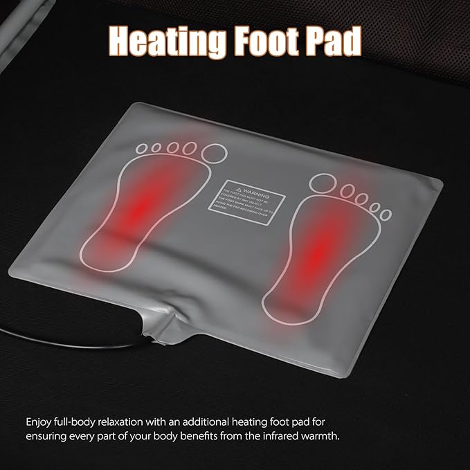 Gollense Portable Infrared Sauna for Home Spa | Full Size 1 Person Sauna | Full Body Personal Far Infrared Sauna Tent | with Heating Foot Pad, Portable Chair, Dark Grey
