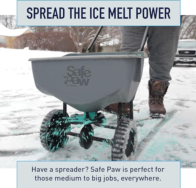 Safe Paw, Dog/Child/Plant Pet Safe Ice Melt with Traction Agent, 8lb, 100% Salt-Free/Chloride-Free, Non-Toxic, No Concrete Damage, Fast Acting, Lasts 3X Longer