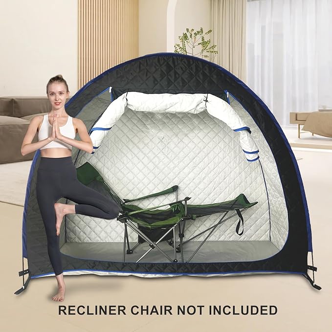 Smartmak Full Size Steam Sauna Tent, Three Person Portable Full Body Home Spa Room, Personal Large Space for Relaxation, Steamer NOT Included