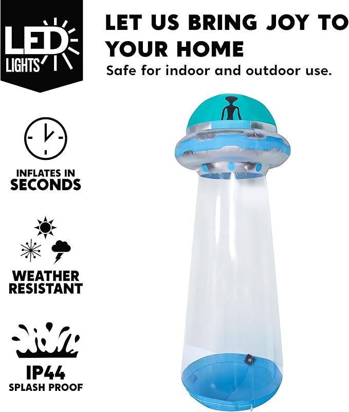 Joiedomi 12 FT Tall Halloween UFO Alien Inflatable Outdoor Decoration, Halloween Blow Ups UFO for Yard Decor with LEDs for Lawn Garden Outside Decoration