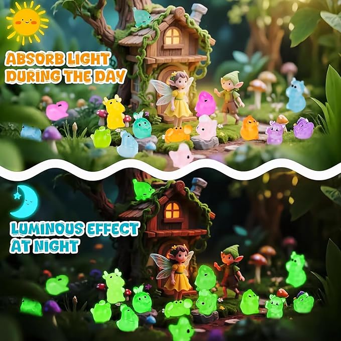100PCS Mystery Bag Mini Resin Animals,Mini Glow in The Dark Animal Resin Models,Mystery Resin Animals Blind Bag Small Luminous Farm Ocean Figures Collectible Mini Animals,Random Design