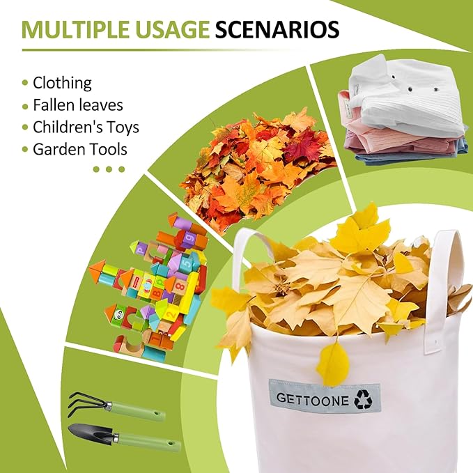 Lawn Garden Clippings Bags Yard Waste Bins Reusable Bags Leaf Container and Trash Bag With Two Carry Handles Two Size (Bigger size)