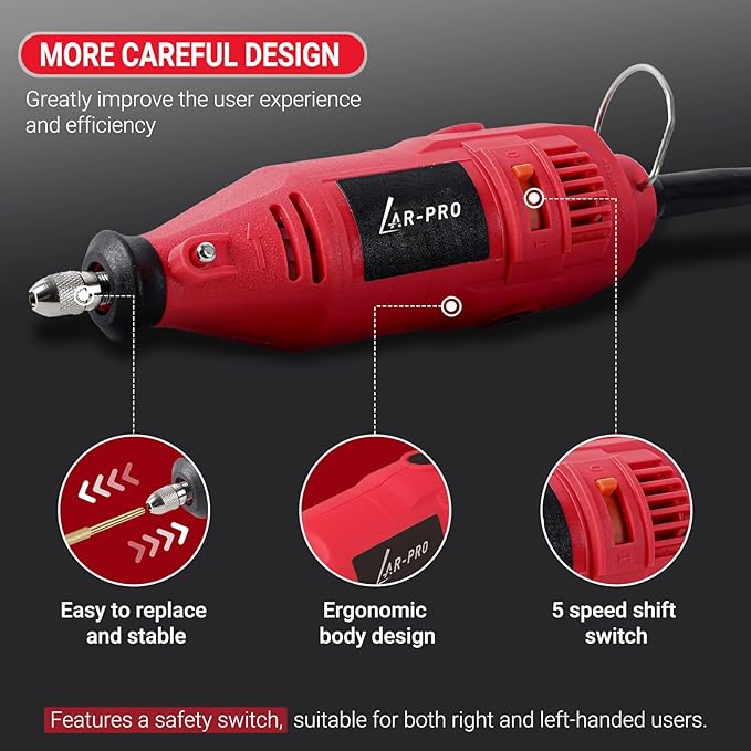 Electric Chainsaw Sharpening Kit 110V/180W, High-Speed Chainsaw Sharpening Tool, Includes 5-Speed Chainsaw Chain Sharpener with 3 Sizes Diamond Sharpening Wheels and Angle Adjustment Guide