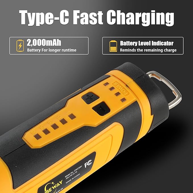 Cordless Chainsaw Sharpener Kit - Portable 8V Chain Saw Sharpener Tool with 4 Diamond Wheels & Angle Attachment, Variable Speeds, Safety Lock, Hang Ring - Ideal for All Chainsaw Chains