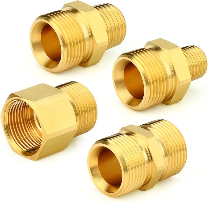 GASHER 4Pcs Brass M22 Pressure Washer Fitting Kit Used To Connect with Power Washer Guns,Hoses Pumps