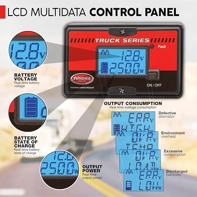 Tundra M Series - Truck Power Inverter - Modified Sine Wave 2500W / 12 Volts DC to 120 Volts AC - M2500