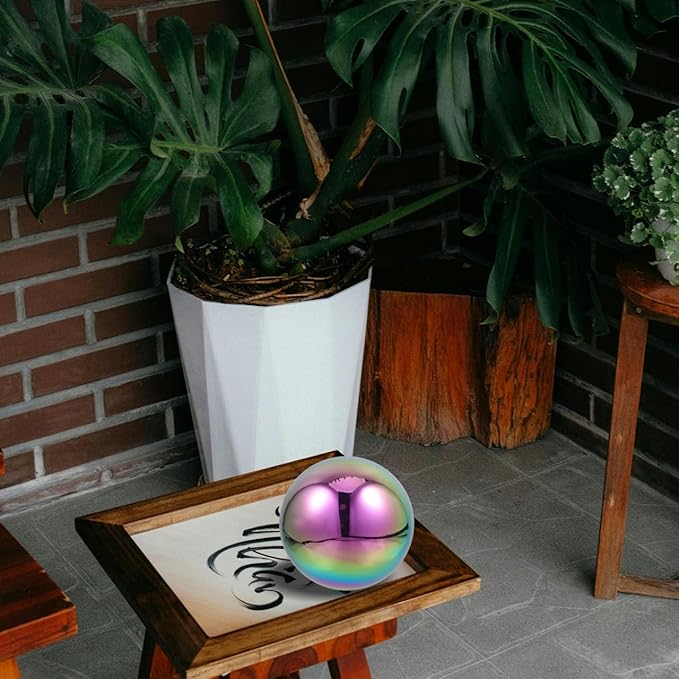Stainless Steel Ball Stainless Steel Gazing Ball Globe Mirror Multi Color Mirror Reflective Garden Sphere for Outdoor Decor 15Cm