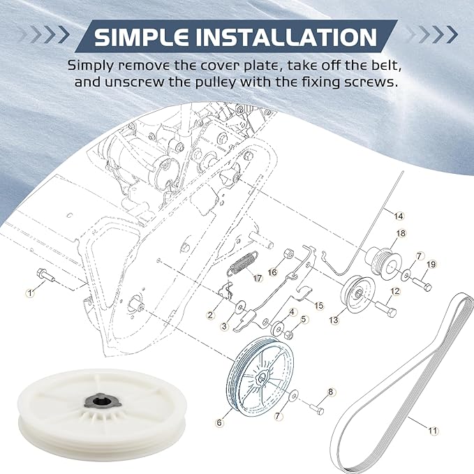 121-6624 Snow Blower Pulley Replacement for Toro Quick Clear/Power Clear 721 & CCR 6053 Snowthrower 38563,38568,38741,38742,38743,38744,38751,Power Clear 721 E Snowblower Parts