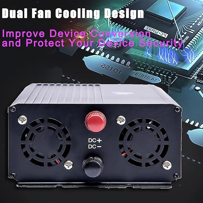 5000 Watt Power Inverter 72V DC to 110V AC Converter, LED Display with 2 AC Outlets Dual Fans Radiating for RV, Camp and Home, Electric Tool Pure Sine Wave Inverter (110V, 5000W 72V)